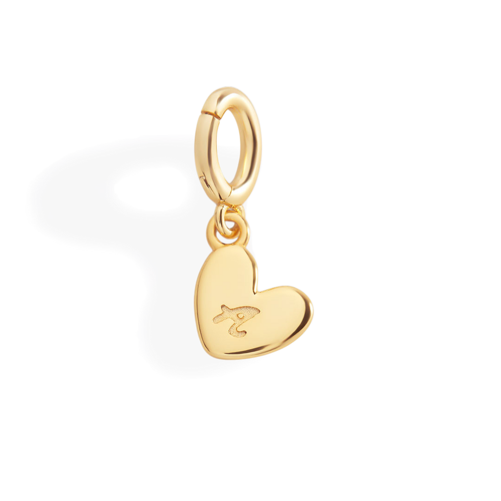 Dainty Heart Initial Charm