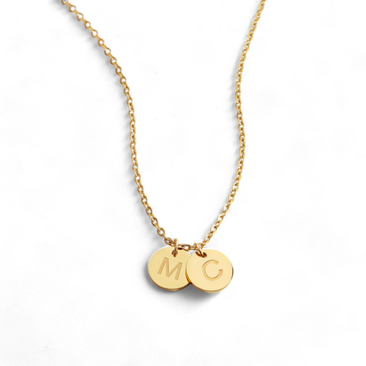 Dainty Disc Initial Necklace