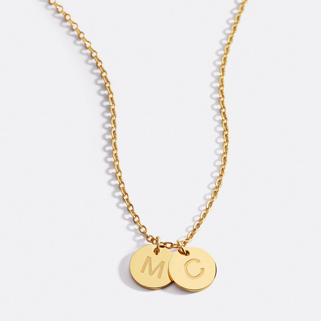 Dainty Disc Initial Necklace