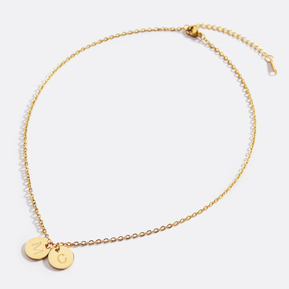 Dainty Disc Initial Necklace