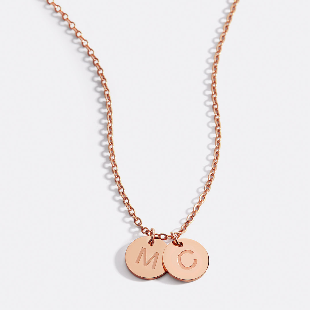 Dainty Disc Initial Necklace