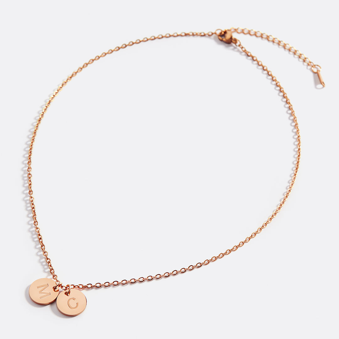 Dainty Disc Initial Necklace