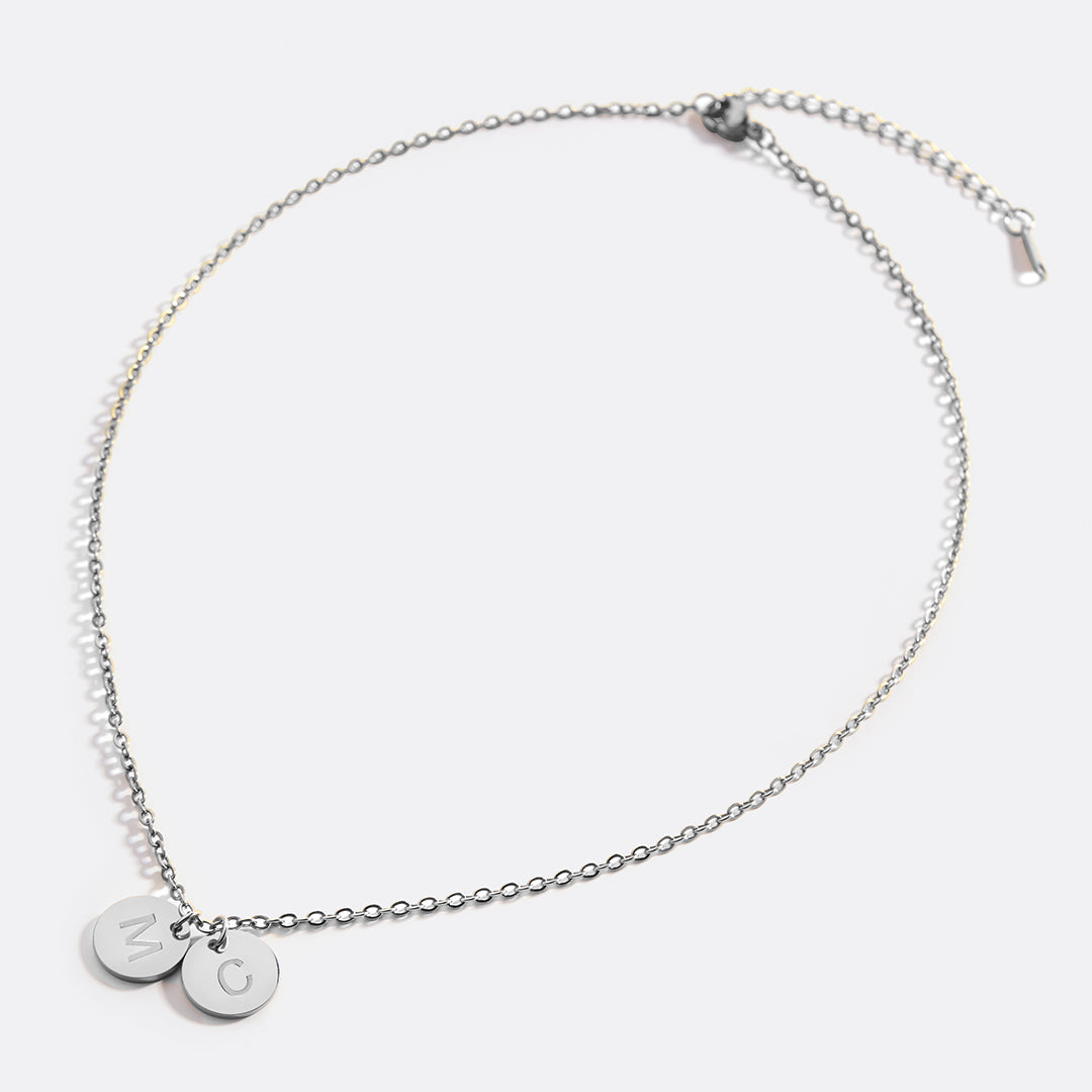 Dainty Disc Initial Necklace