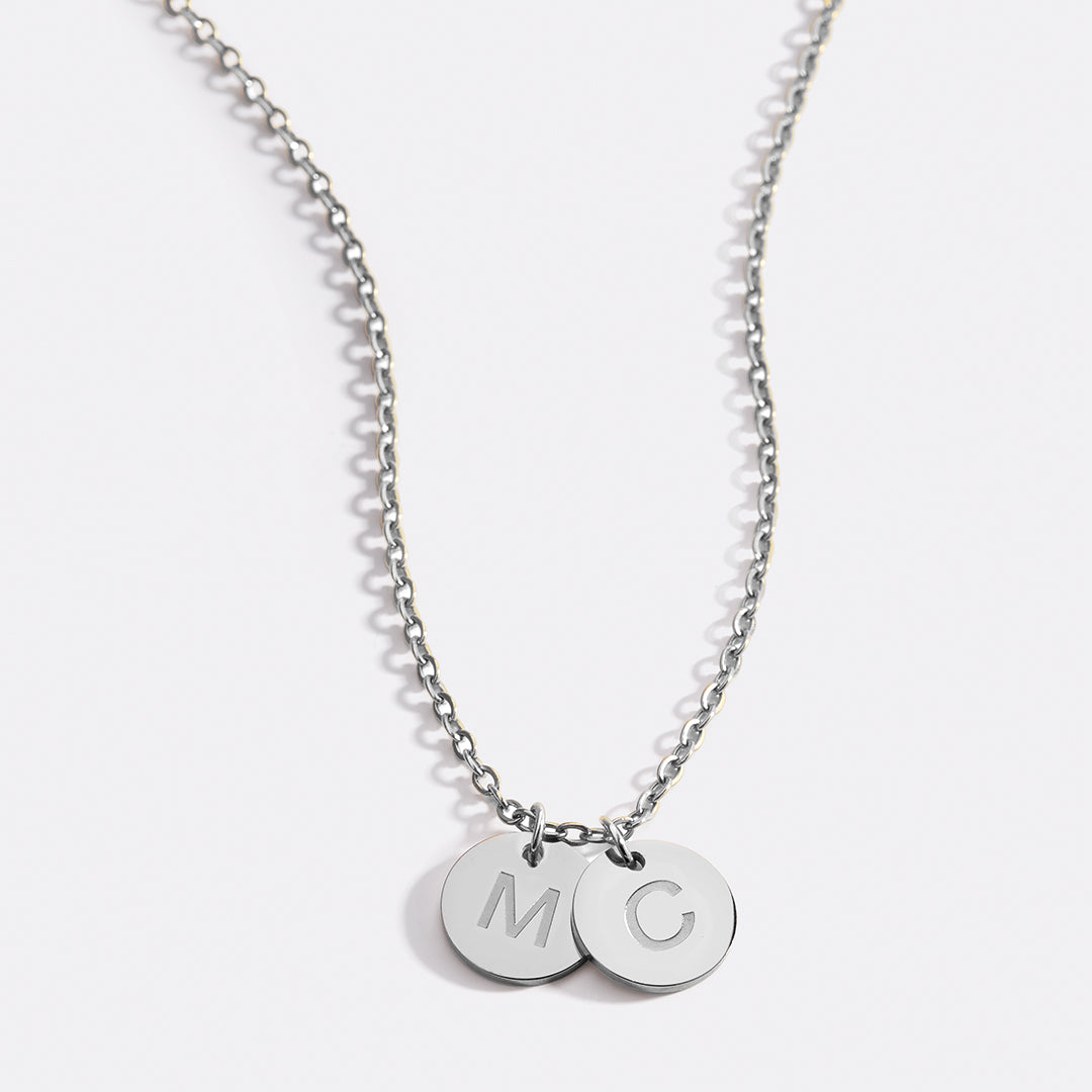 Dainty Disc Initial Necklace