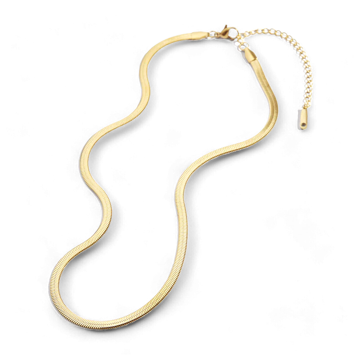 Herringbone Gold Chain Necklace