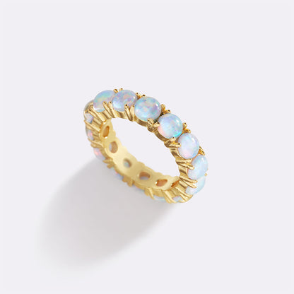 Blue Opal Eternity Ring