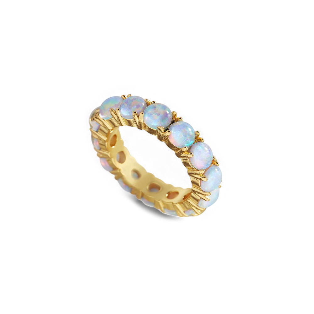 Blue Opal Eternity Ring