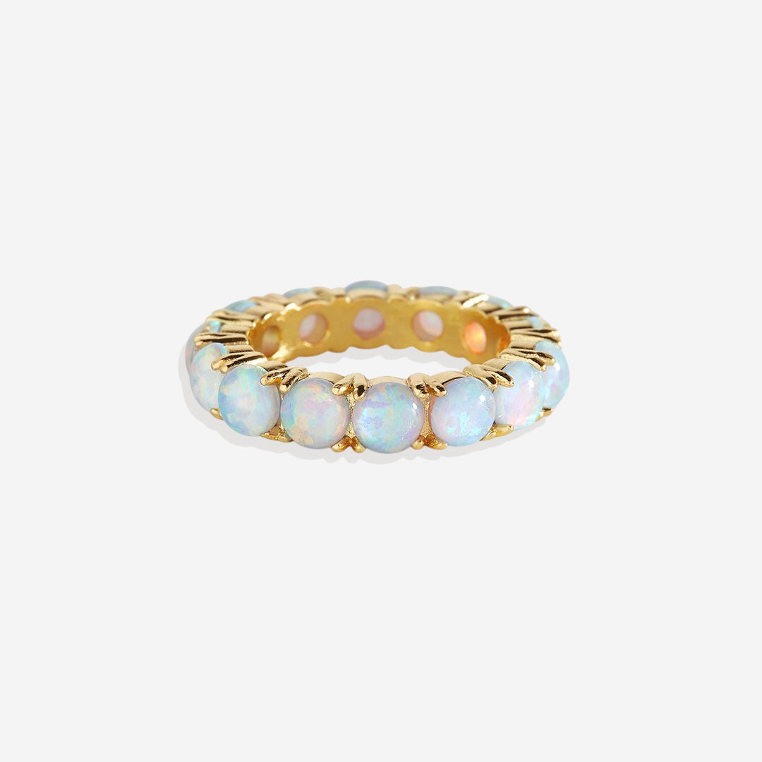 Blue Opal Eternity Ring