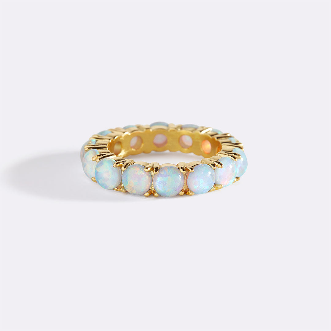 Blue Opal Eternity Ring