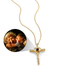 Heart and Cross Photo Necklace