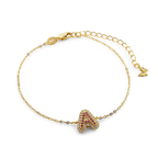 Pink Pave Initial Bracelet