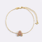 Pink Pave Initial Bracelet