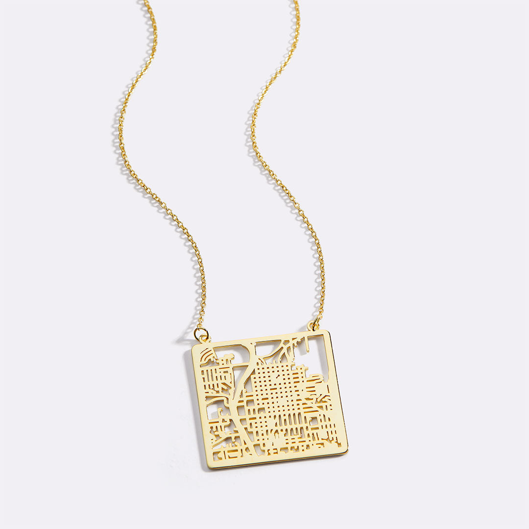 Custom Map Pendant Necklace