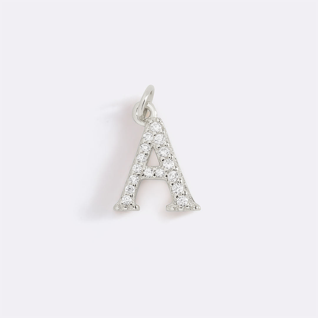 Dainty Pave Initial Charm