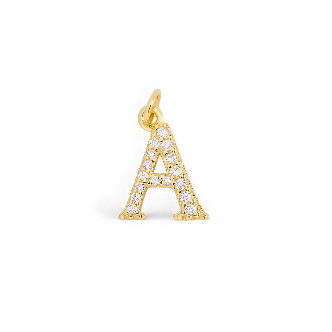 Dainty Pave Initial Charm