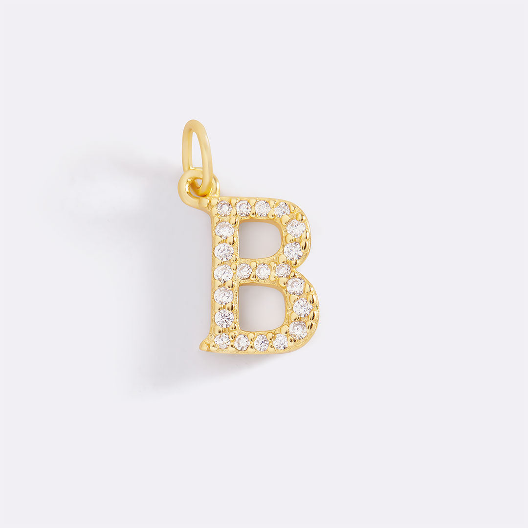 Dainty Pave Initial Charm