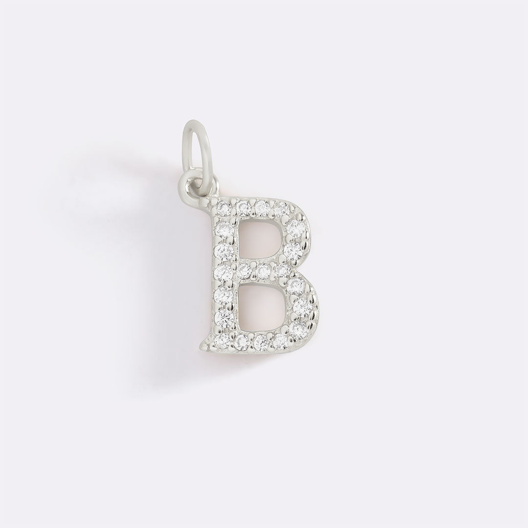 Dainty Pave Initial Charm