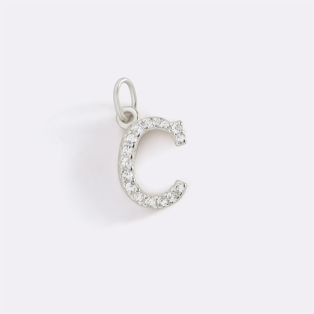 Dainty Pave Initial Charm
