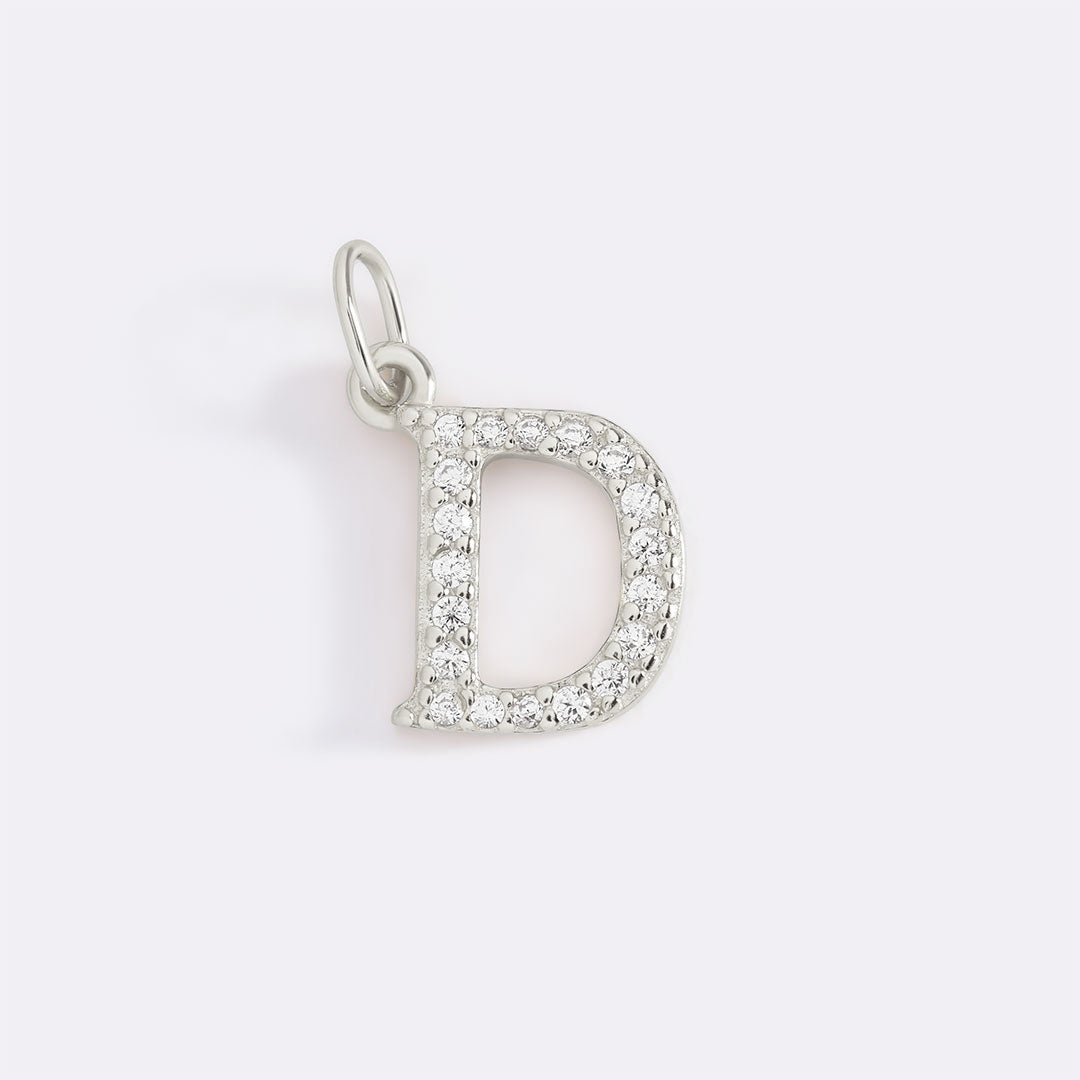 Dainty Pave Initial Charm
