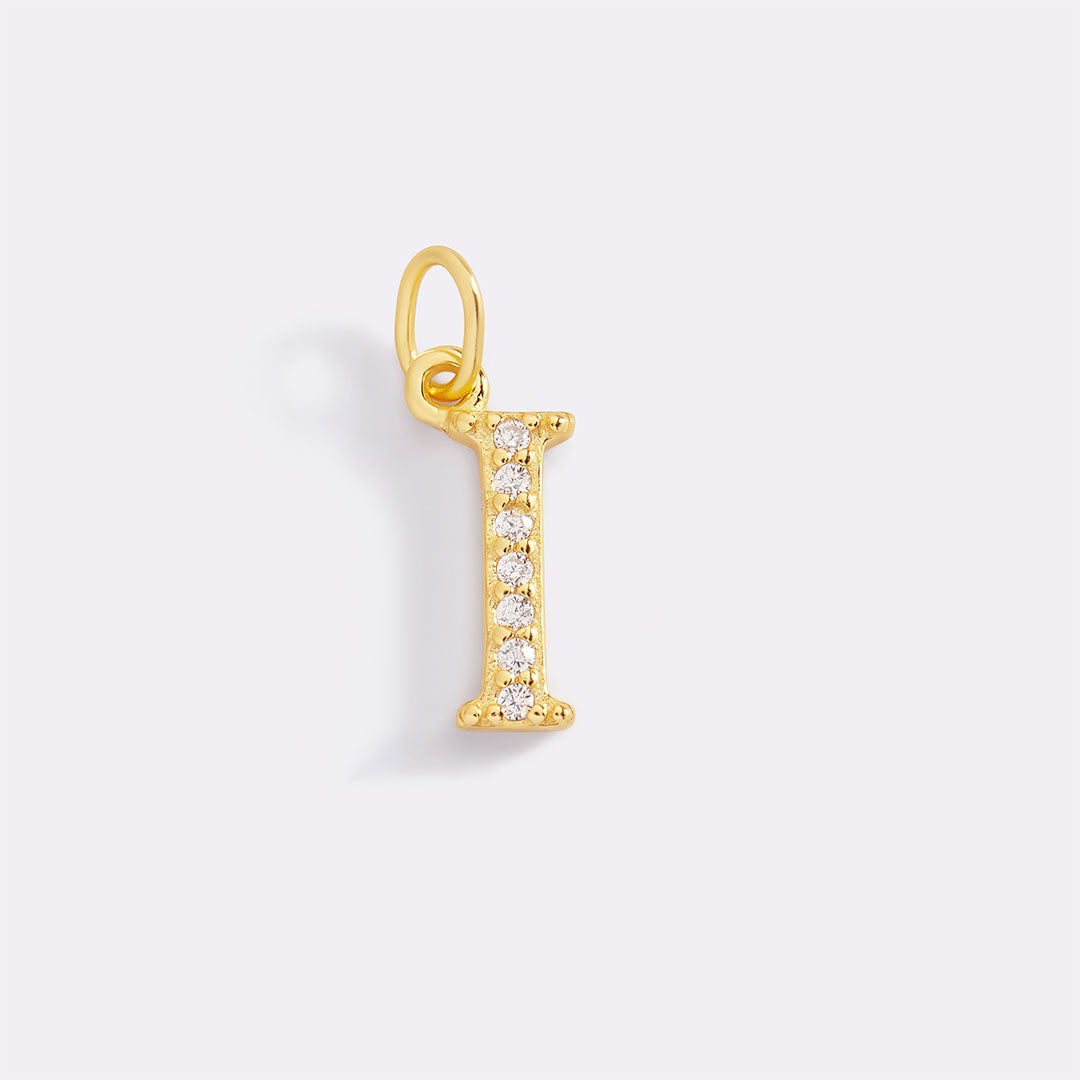 Dainty Pave Initial Charm