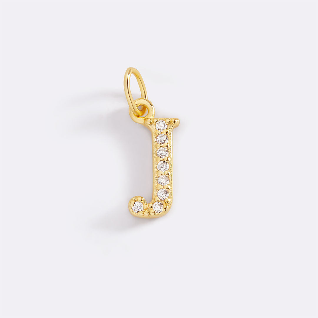 Dainty Pave Initial Charm