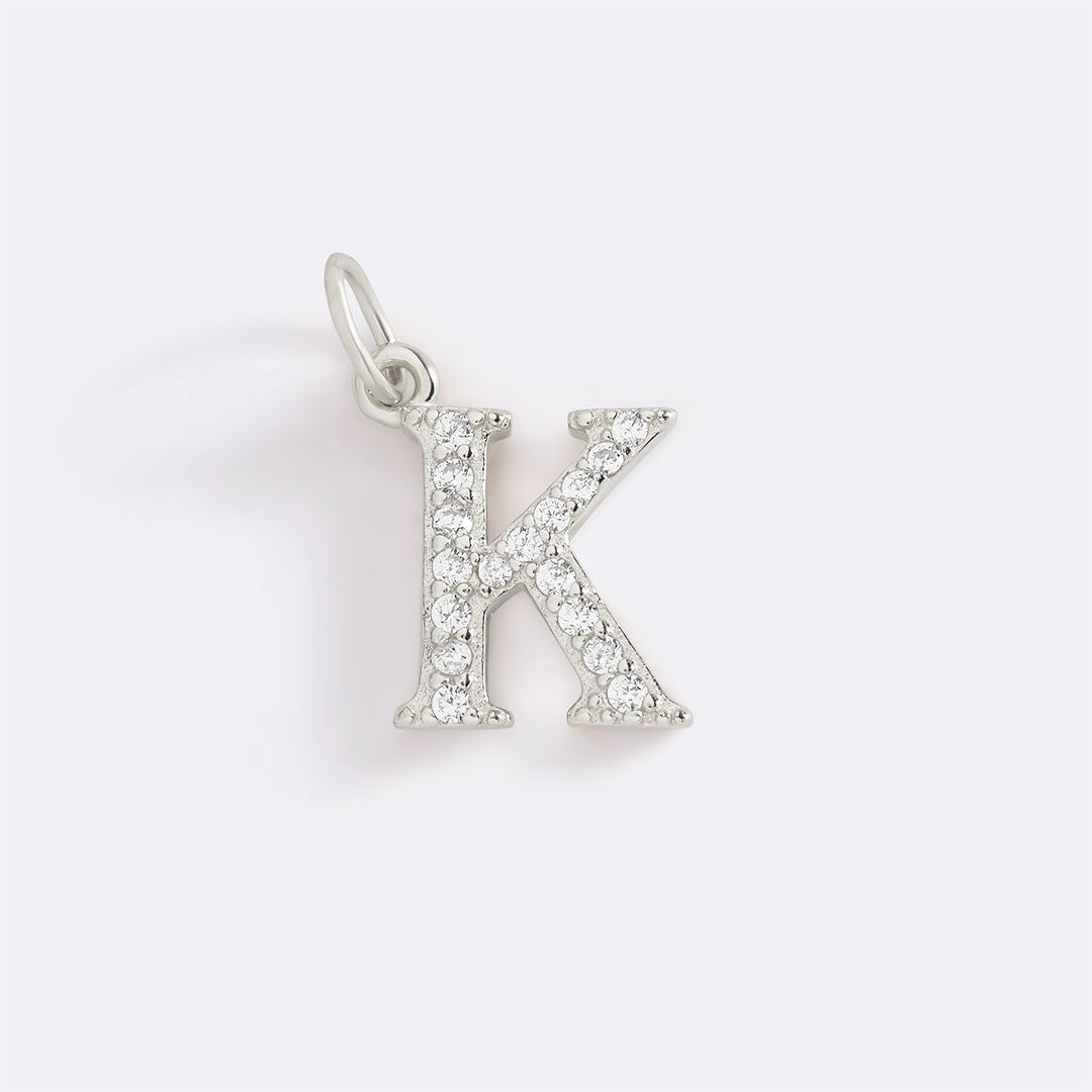Dainty Pave Initial Charm