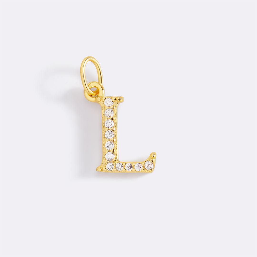 Dainty Pave Initial Charm