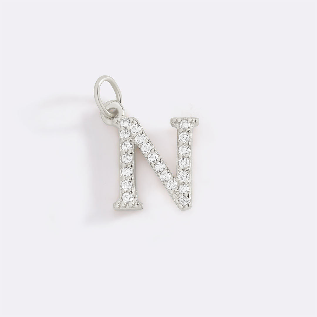 Dainty Pave Initial Charm