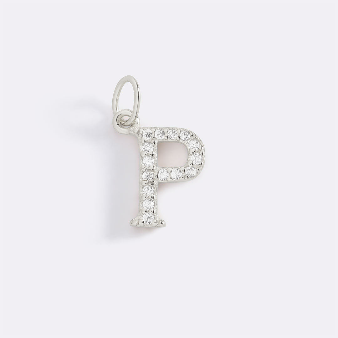 Dainty Pave Initial Charm