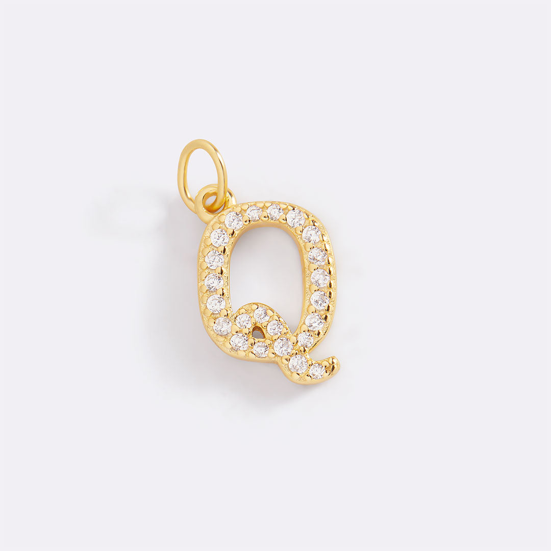 Dainty Pave Initial Charm