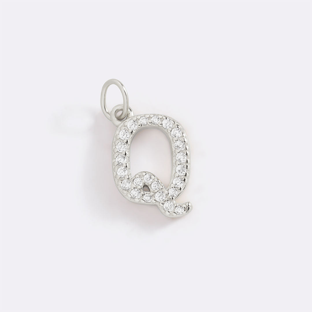 Dainty Pave Initial Charm