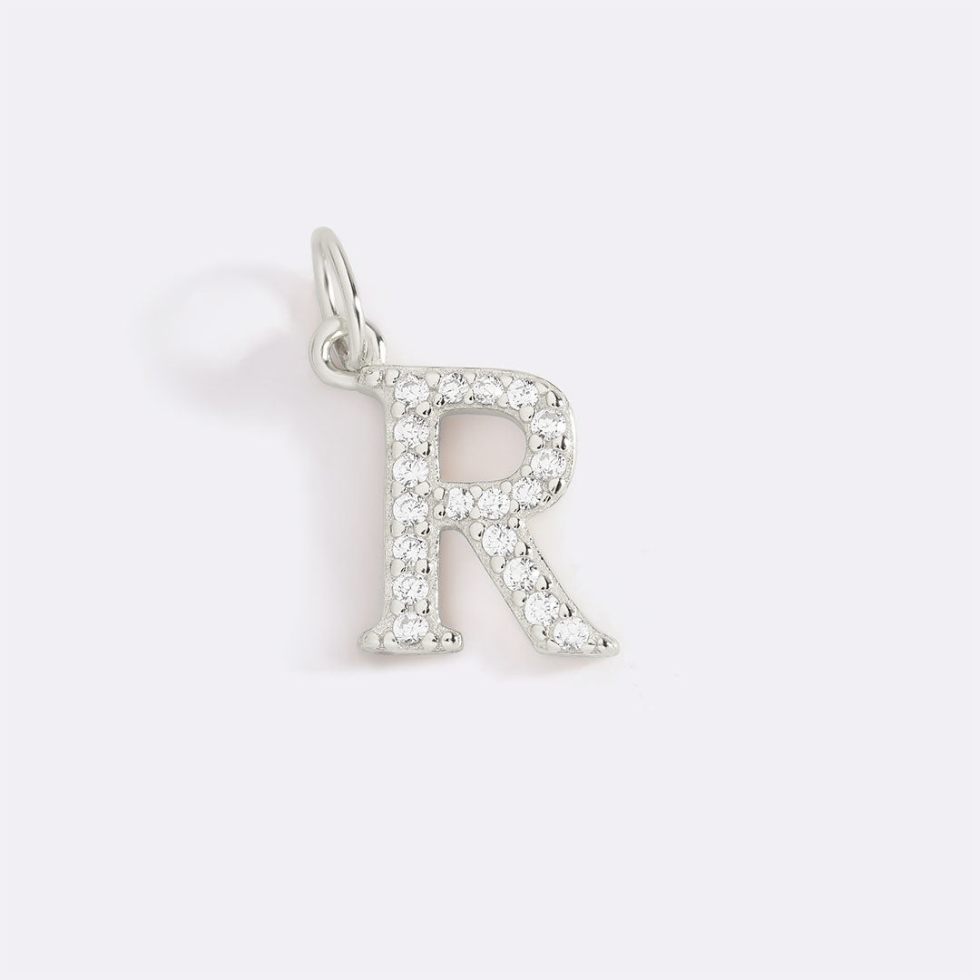 Dainty Pave Initial Charm