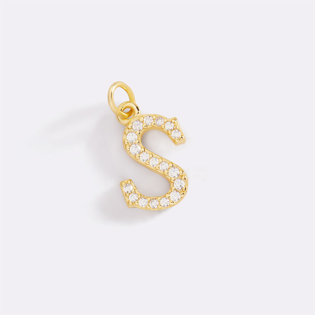 Dainty Pave Initial Charm