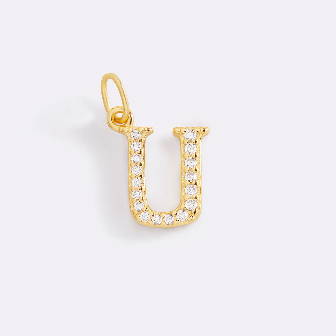 Dainty Pave Initial Charm