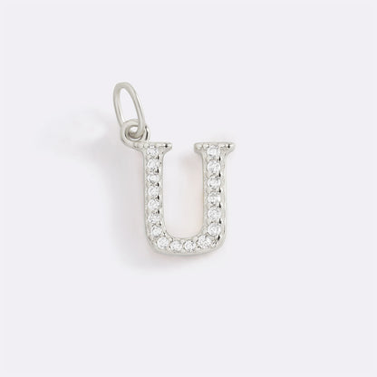 Dainty Pave Initial Charm
