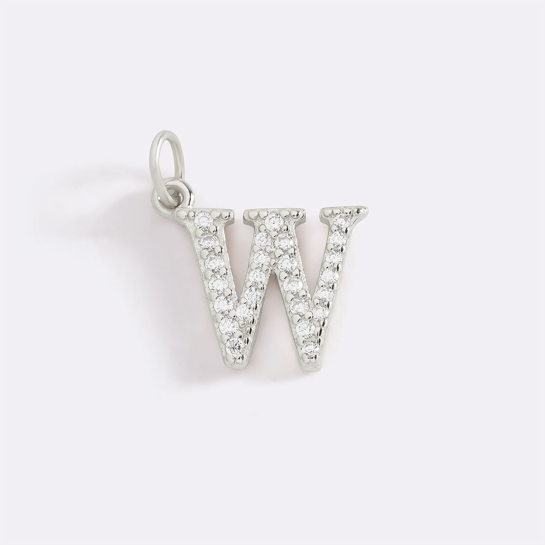 Dainty Pave Initial Charm