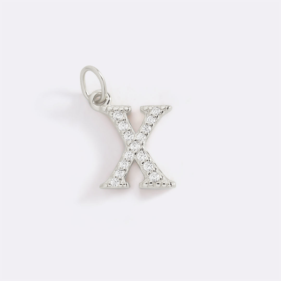Dainty Pave Initial Charm