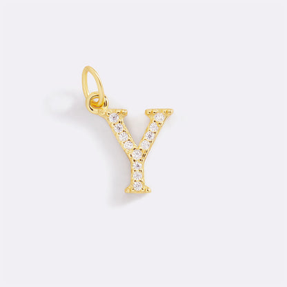 Dainty Pave Initial Charm