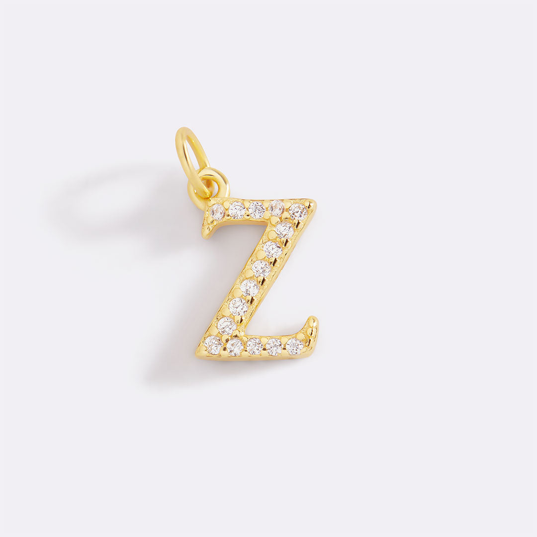 Dainty Pave Initial Charm