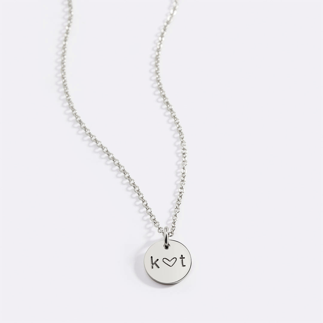 Love Disc Initial Necklace