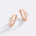 Dainty Single Stone Huggie Hoops