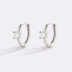 Dainty Single Stone Huggie Hoops