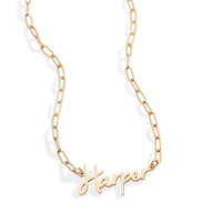 Fairy Name Necklace with Paperclip Chain