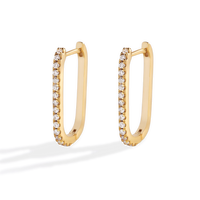 Square Pave Hoop Earrings
