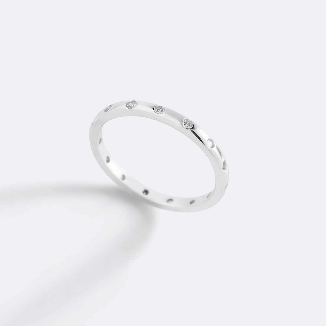 Bezel-Set Tiny Stacking Ring