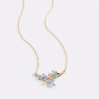 Birthstone Leaf Pendant Necklace