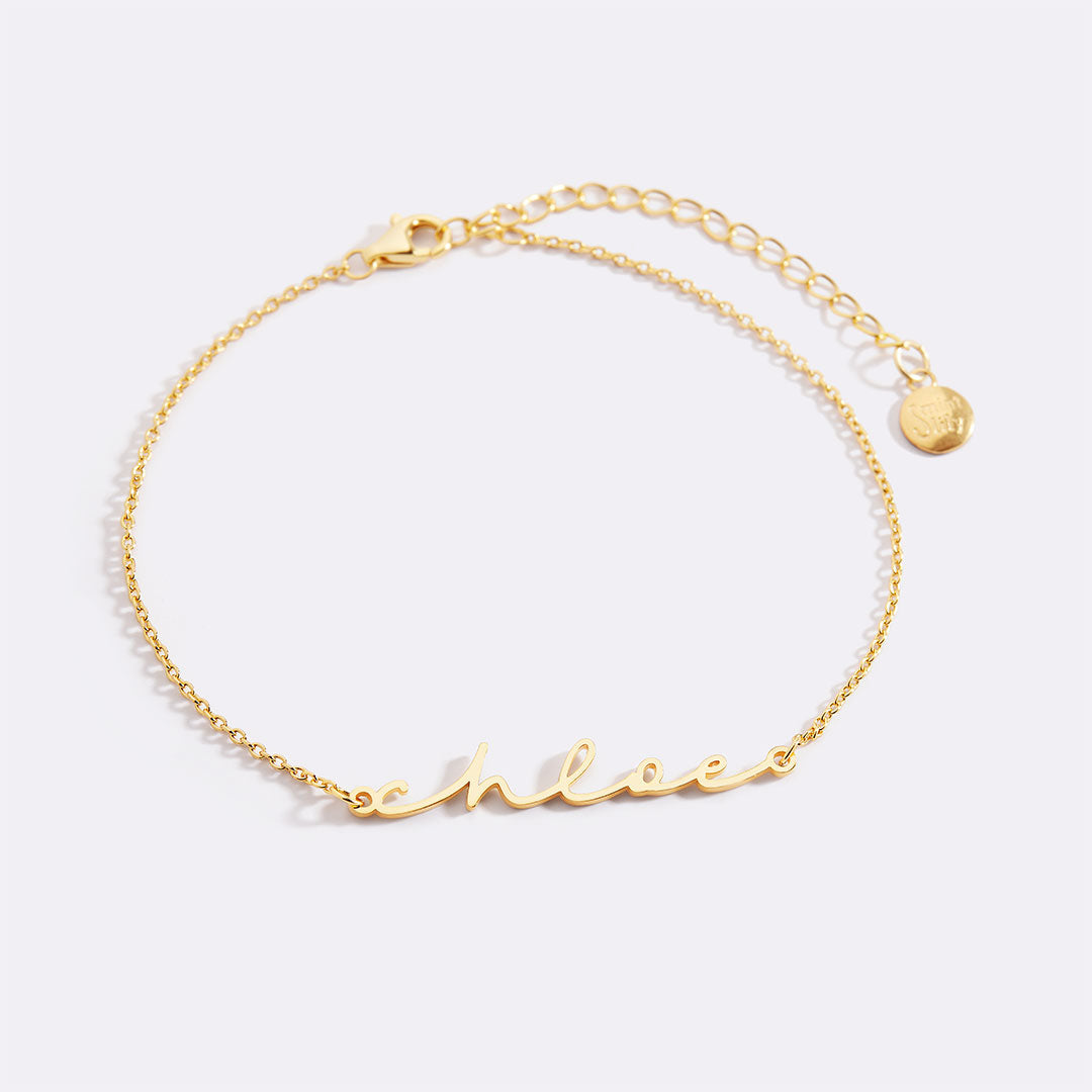 Dainty Script Name Bracelet