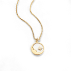 Mother of Pearl Moon Pendant Necklace
