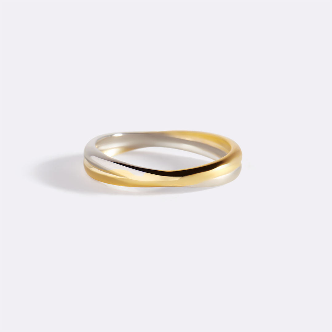 Mixed Metal Crossover Ring