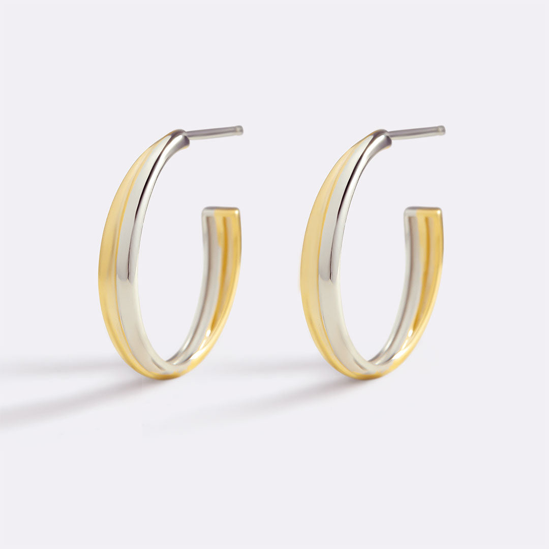 Mixed Metal Crossover Earrings